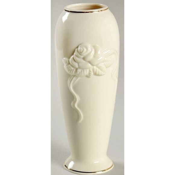 2 Vintage Lenox  Rose Bud Vase  24k Gold Trim. 7 1/2” Tall - Picture 1 of 6